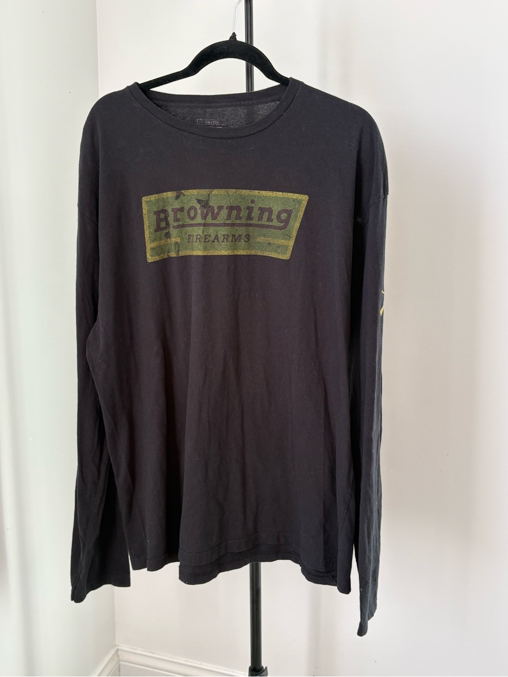 Browning Black Long Sleeve Tee with Olive Logo